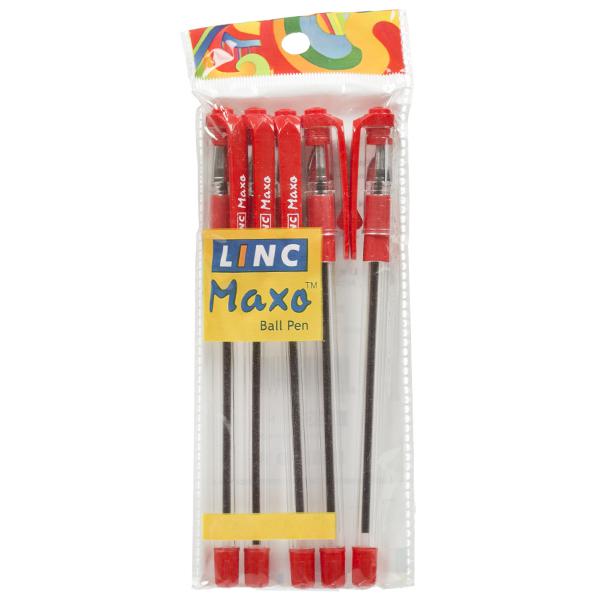 Linc Maxo Red Ball Pen 5 Pcs